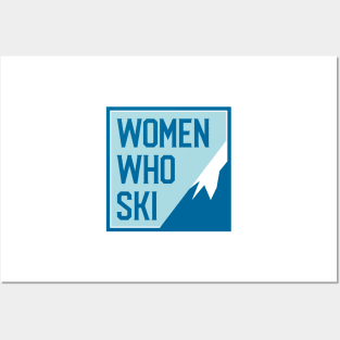 Women Who Ski Square Logo Gear Posters and Art